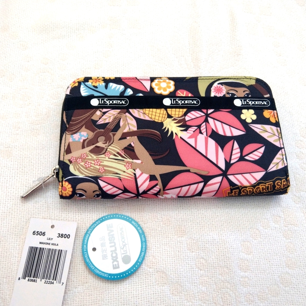 NWT RARE Lesportsac Hawaii Lily Wahine Hula Wallet